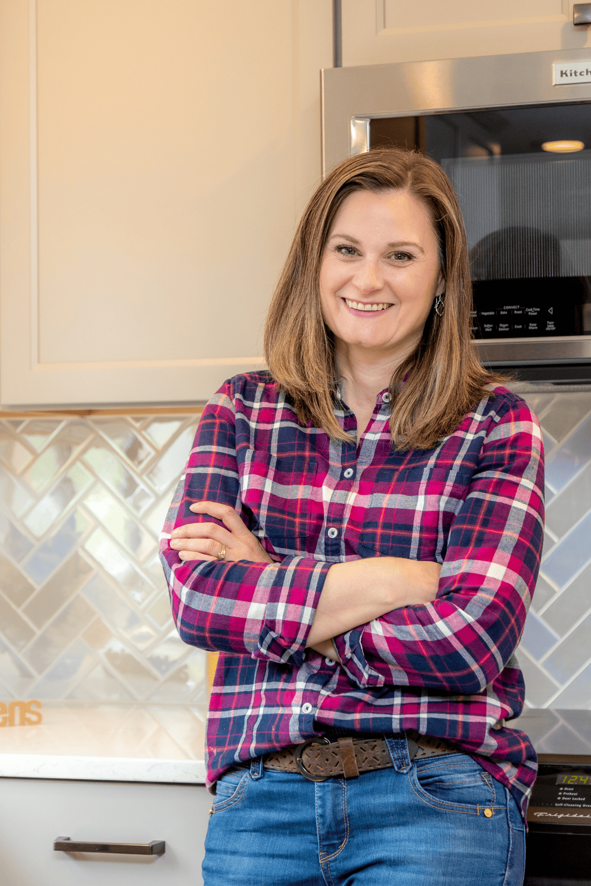 SheBuilds Founder in a Showroom Kitchen Vignette